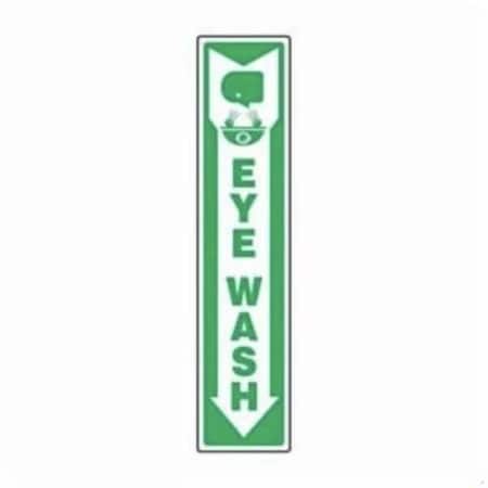 Accuform EYE WASH wGraphic, Adhesive Dura-Poly, 18 in x 4 in, Adhesive MFSD508XV